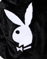 Playboy By Culture Kings Full Zip Faux Fur Bunny Hoodie Black