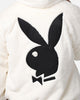 Playboy By Culture Kings Full Zip Faux Fur Bunny Hoodie Off White