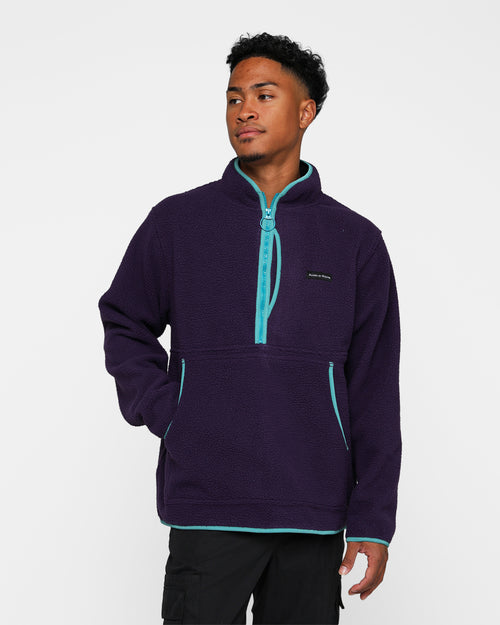 Raised By Wolves Sherpa Fleece Half-Zip Pullover Aubergine