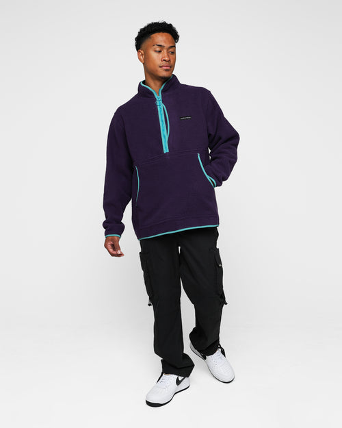 Raised By Wolves Sherpa Fleece Half-Zip Pullover Aubergine
