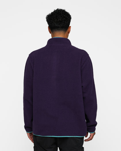 Raised By Wolves Sherpa Fleece Half-Zip Pullover Aubergine