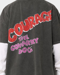 73Studio X Cartoon Network Courage Heavyweight T-Shirt Black Wash