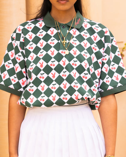 Playboy By Culture Kings Cherry Polo Shirt Green/White