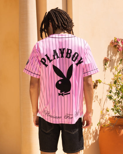 Playboy By Culture Kings Bunny Baseball Shirt Jersey Pink