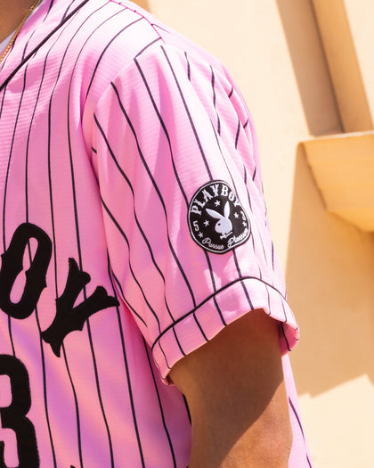 Playboy By Culture Kings Bunny Baseball Shirt Jersey Pink