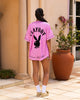 Playboy By Culture Kings Bunny Baseball Shirt Jersey Pink