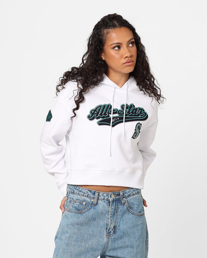 Pro Standard Women's MLB All Stars Cropped Hoodie White