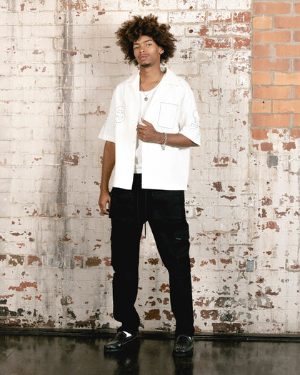 Saint Morta Skull And Bones Short Sleeve Shirt White