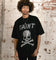 Saint Morta Skull And Bones Rhinestone T-Shirt Black