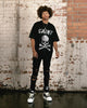 Saint Morta Skull And Bones Rhinestone T-Shirt Black