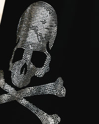 Saint Morta Skull And Bones Rhinestone T-Shirt Black