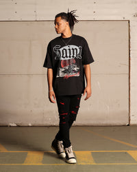 Saint Morta Highmoon In Hell Boxy T-Shirt Black