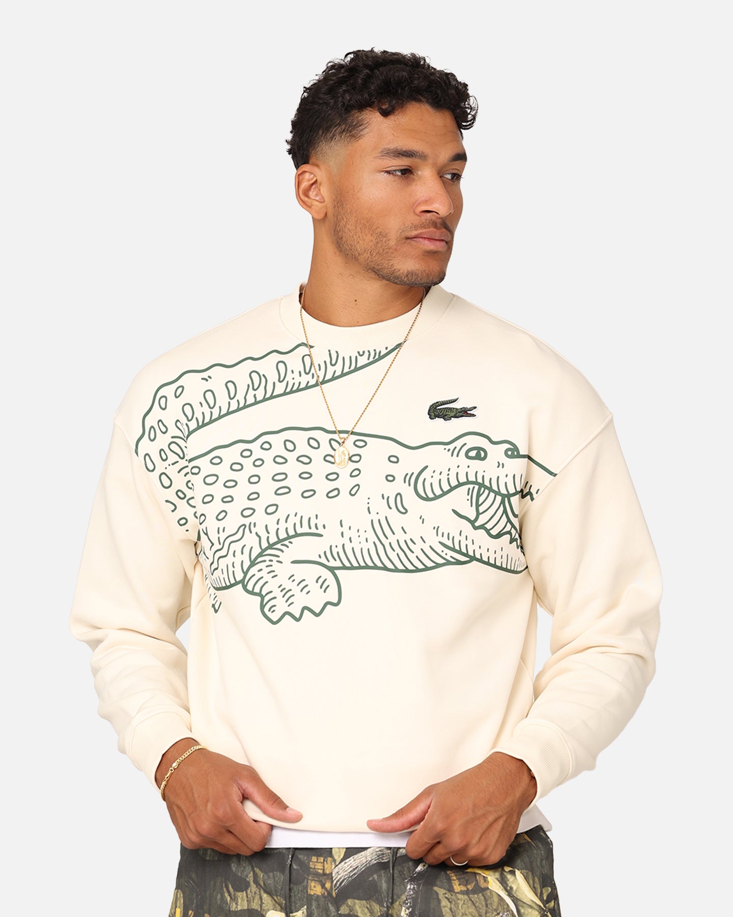 【LACOSTE × BEAMS】別注 Big Croco Crew Sweat LACOSTE × BEAMS ／ 別注 Big Croco