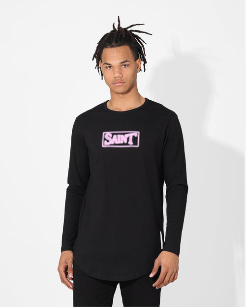 Saint Morta Neon Logo El Duplo T-Shirt Black