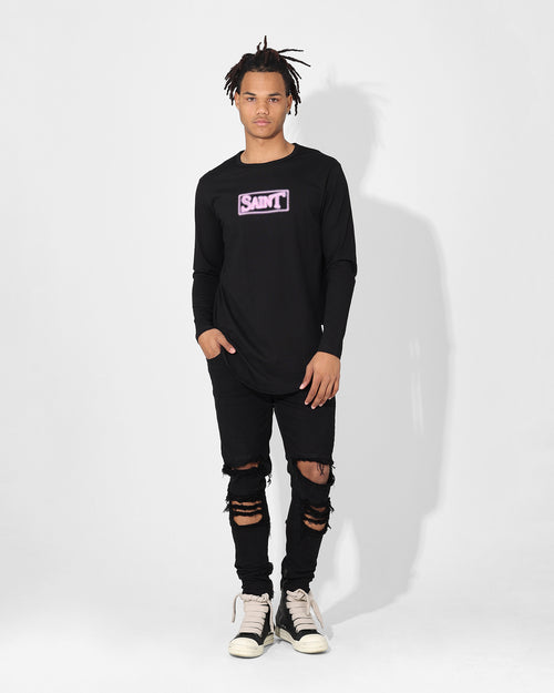 Saint Morta Neon Logo El Duplo T-Shirt Black
