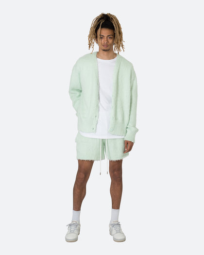 MNML Fuzzy Cardigan Sweater Mint