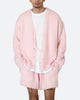 MNML Fuzzy Cardigan Sweater Pink