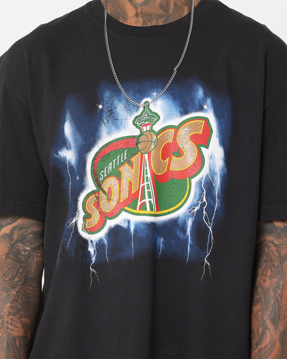 Mitchell & Ness Seattle Supersonics Logo Lightning T-Shirt Black