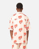 99 Cabana Roaming Hearts Short Sleeve Button Up Shirt Off White/Red