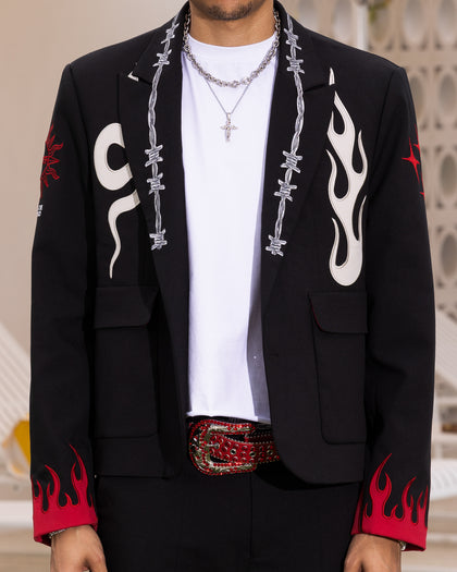 Loiter Western Blazer Jacket Black