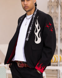 Loiter Western Blazer Jacket Black