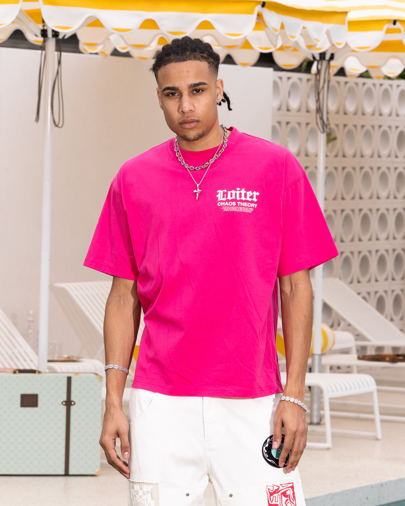 Loiter Chaos Theory T-Shirt Hot Pink | Culture Kings US