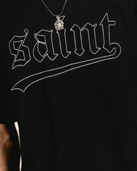 Saint Morta Allstar Embroidered Drop T-Shirt Black/White