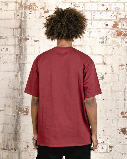 Saint Morta Allstar Embroidered Drop T-Shirt Maroon