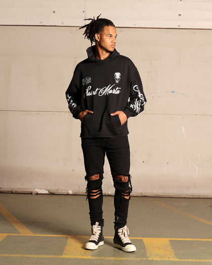 Saint Morta Roadhouse Boxy Hoodie Washed Black