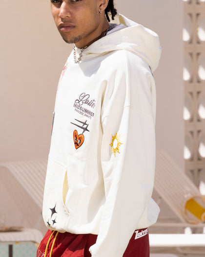 Loiter Patchwork Hoodie Off White