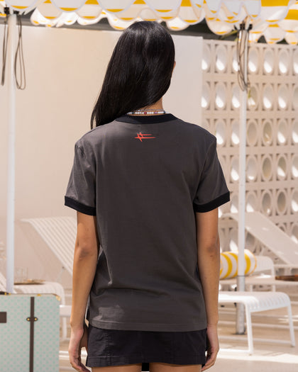 Loiter Gummy Ringer T-Shirt Charcoal