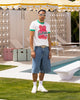 Loiter Gummy Ringer T-Shirt Off White/Green