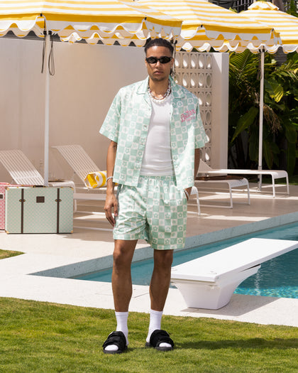 Loiter Midsummer Button Up Shirt Sage Green