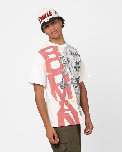 Mitchell & Ness Chicago Bulls Dennis Rodman Blockade T-Shirt Vintage White