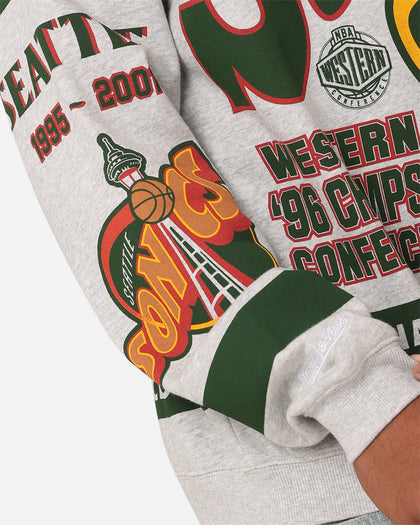 Mitchell & Ness Seattle SuperSonics League Crewneck Grey Marle