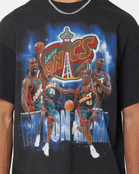 Mitchell & Ness Seattle SuperSonics Gary Payton and Shawn Kemp Strike T-Shirt Faded Black