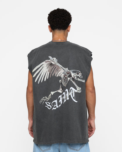 Saint Morta Departed Muscle T-Shirt Black Wash