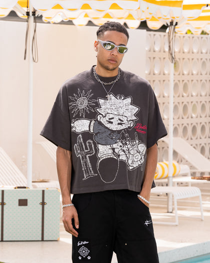 Loiter Palm Spring Box T-Shirt Charcoal