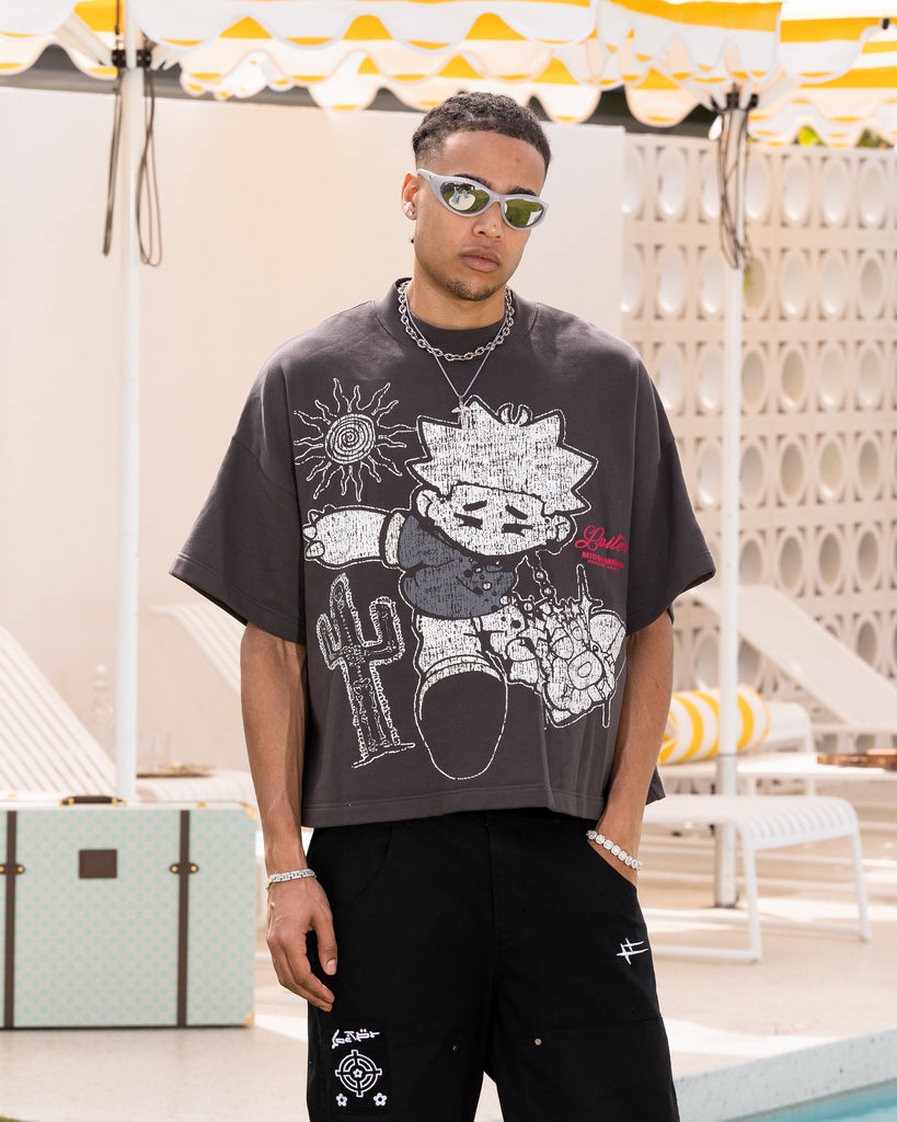Loiter Palm Spring Box T-Shirt Charcoal | Culture Kings US