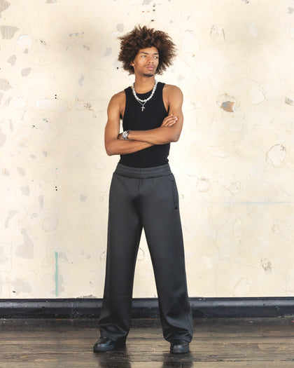 404 Ribbed Singlet Black