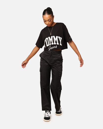 Tommy Jeans Women's Oversized Cropped New Varsity T-Shirt Black