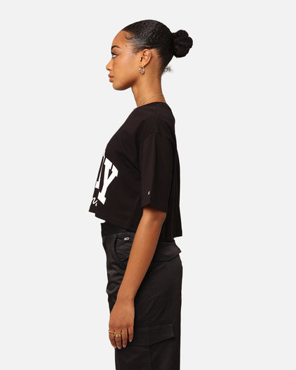 Tommy Jeans Women's Oversized Cropped New Varsity T-Shirt Black