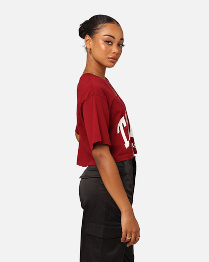 Tommy Jeans Women's Oversized Cropped New Varsity T-Shirt Rouge