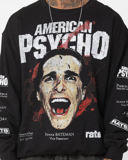 Rats Get Fat X American Psycho American Psycho Crewneck Black