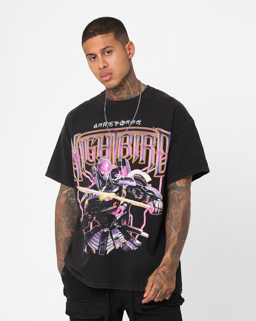 Goat Crew X Transformers Nightbird Vintage T-Shirt Black Wash