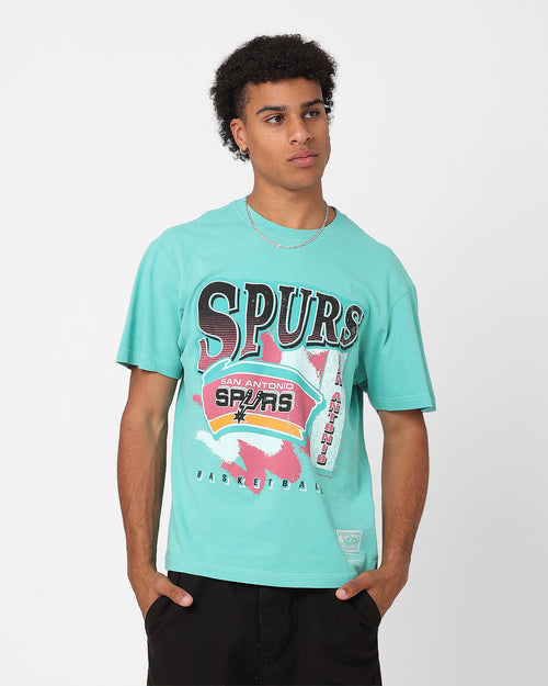 Mitchell & Ness San Antonio Spurs Brush Off T-Shirt Aqua