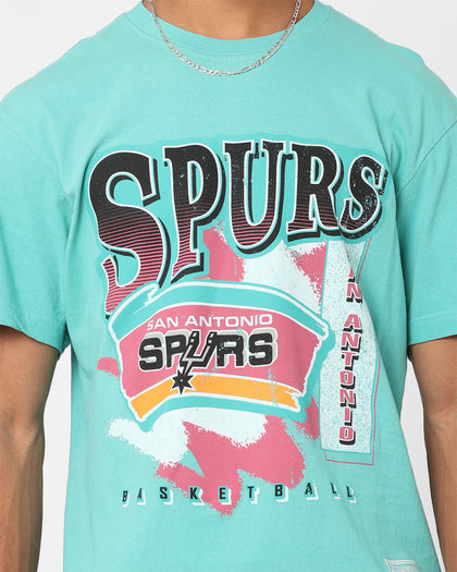 Mitchell & Ness San Antonio Spurs Brush Off T-Shirt Aqua