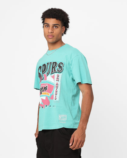 Mitchell & Ness San Antonio Spurs Brush Off T-Shirt Aqua