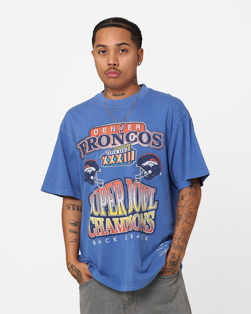 Mitchell & Ness Denver Broncos Vintage Superbowl Champion T-Shirt Faded Blue