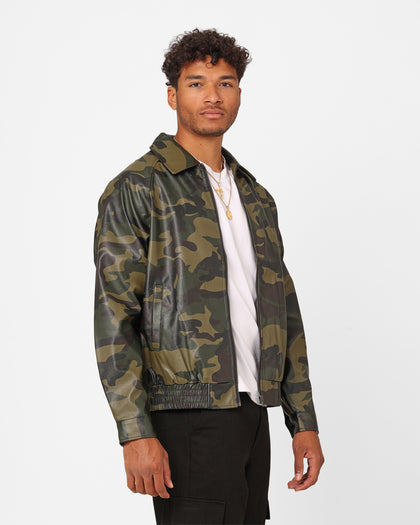 XXIII Cillian Camo PU Leather Jacket Camo